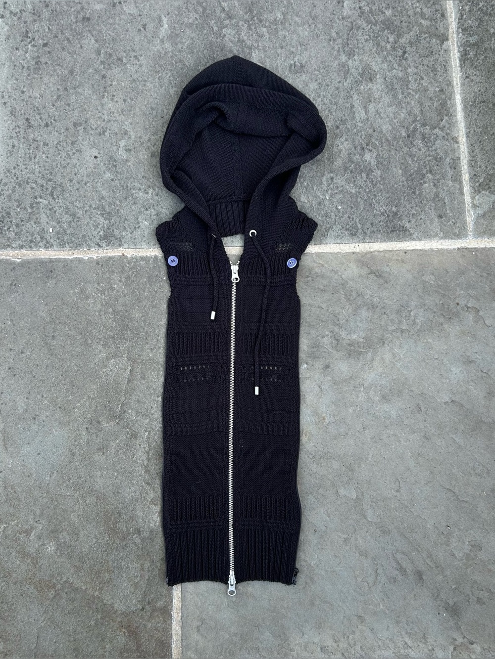 Veronica Beard Black Hooded Knit Dickey Jacket Insert